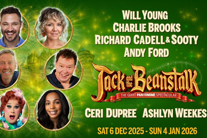 poster for jack and the beanstalk panto at bristol hippodrome